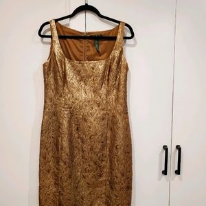 Ralph Lauren Gold Brocade Dress